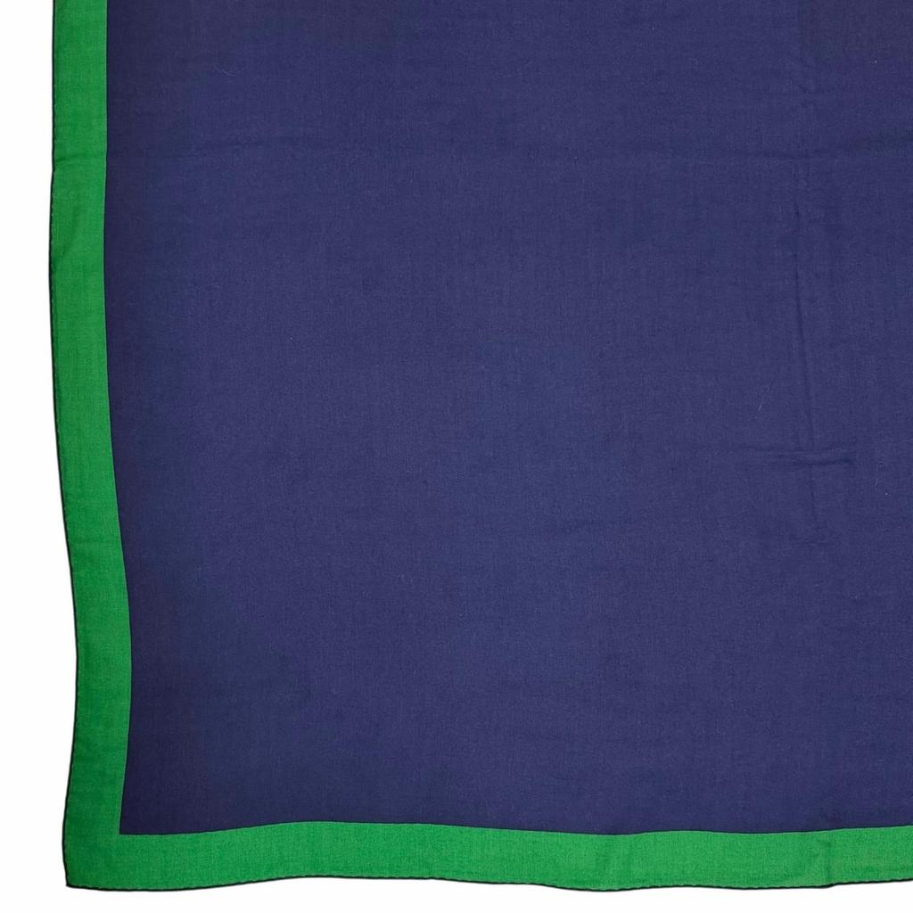 Excellent HERMES scarf GEANT ENCADRE Dark navy cashmere Women Used