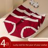 Women's Spring and Autumn Year Red 10A Antibacterial Extended Crotch Triangle Briefs