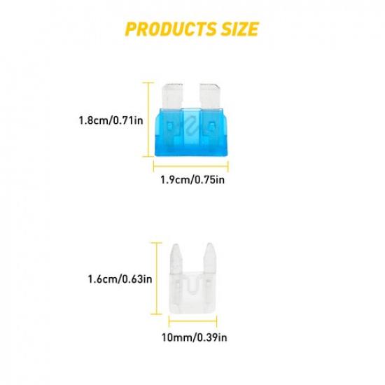 Mini Car Fuse Assortment Assorted Kit Blade Auto Set 220Pcs Truck Automotive SET