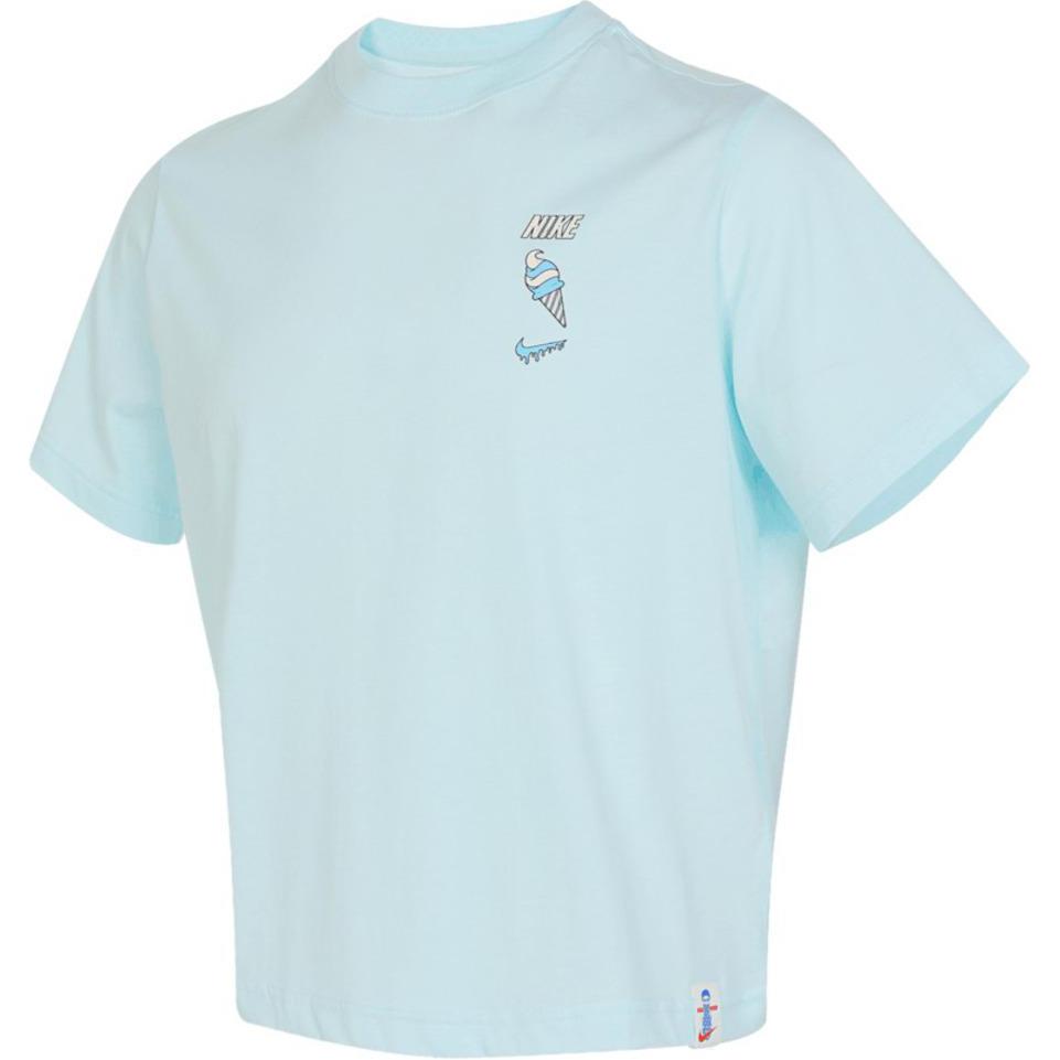 

Nike Футболка Пуловер Однотонный Маленький Логотип Буква Круглый Вырез Короткий Рукав Унисекс Топы Синий FV5495474 L