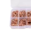 200 Pcs Flat Washers M5 M6 M8 M10 M12 M14 Copper Sealing Rings Gasket Assortment Kit