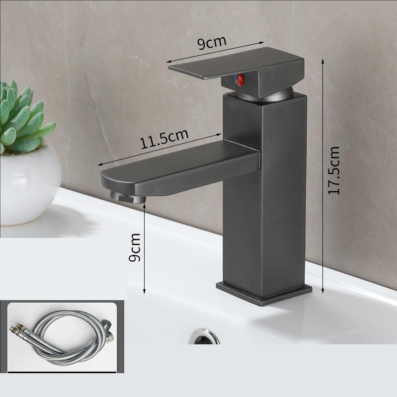 Black Basin Faucet Hot and Cold Mixers Bathroom Wash Basin Faucets Taps Single Handle Cream White Basin Faucets Gray White