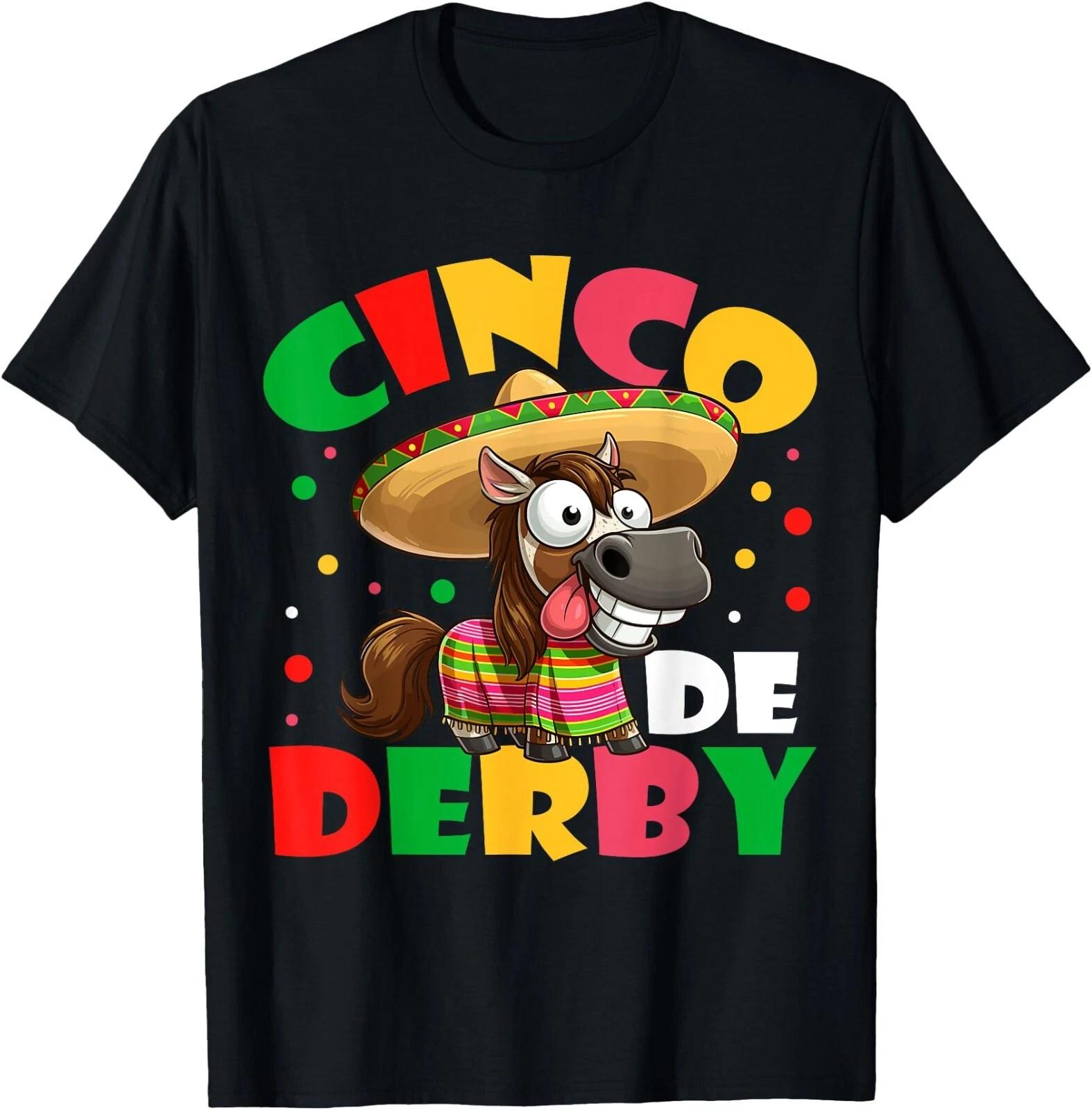 Cinco de mayo Funny Horse Racing sombrero T-Shirt , Unisex Tee M