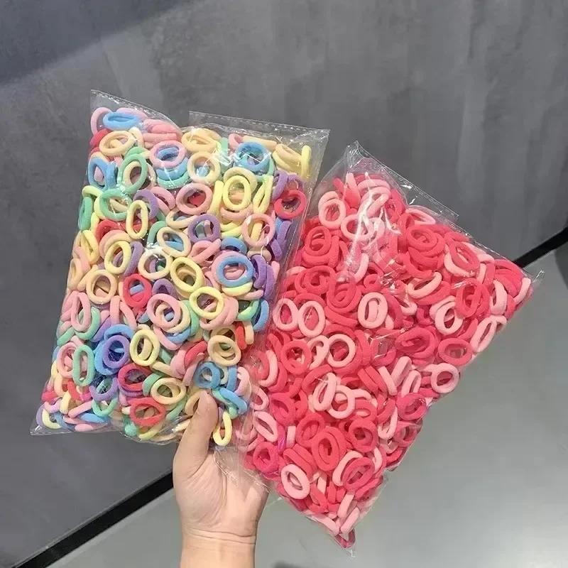 100/200 STÜCKE Damen Mädchen Bunte Nylon Elastische Haargummis Pferdeschwanz Halt Kleine Haargummis Gummibänder Scrunchie Haaraccessoires