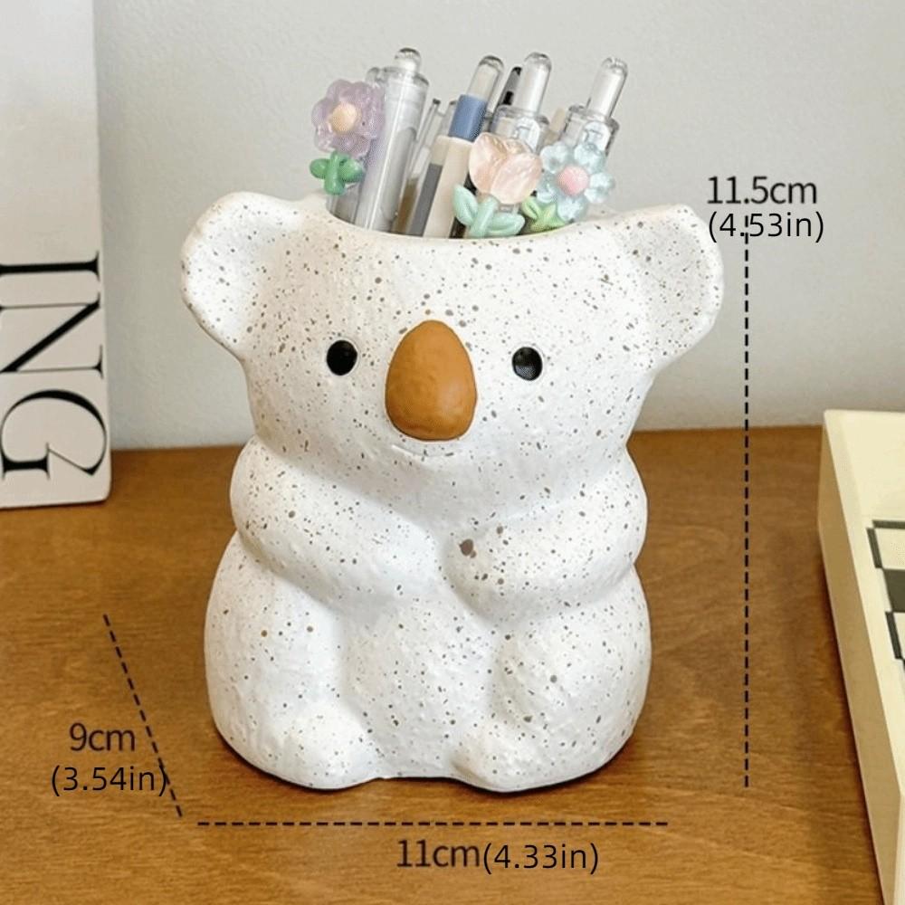 Plastic Koala Storage Box Multi-function Makeup Brush Cylinder Koala Pen Holder  Office