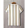 Men Letters Striped T Shirt Short Sleeve O-Neck TShirt Vintage Sport Casual Large Size T-Shirts Men’s