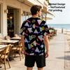 Men's Polyester 2D Print Geometric Series Short Sleeve T-Shirt Casual Fashion Top for Halloween Daily Wear