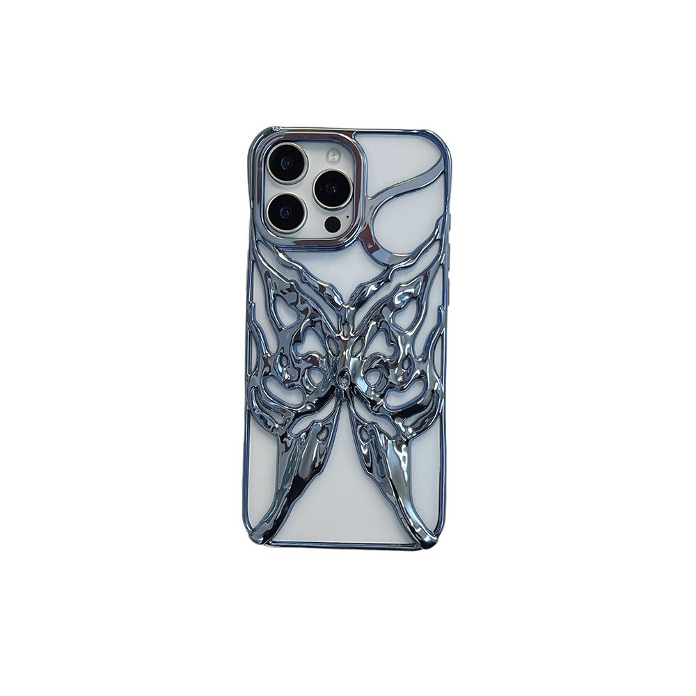 Etui 3D z motylem i płomieniem odprowadzające ciepło na telefon iPhone 16 15 14 13 12 11 Pro Max 16E Galwanizowane Odporne na wstrząsy Miękkie etui