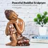 Buddha-Idol für Heimdeko – Ruhender Buddha auf Knie-Schaustück | Friedliche Buddha-Statue für Wohnzimmer, Meditation, Büro, Garten