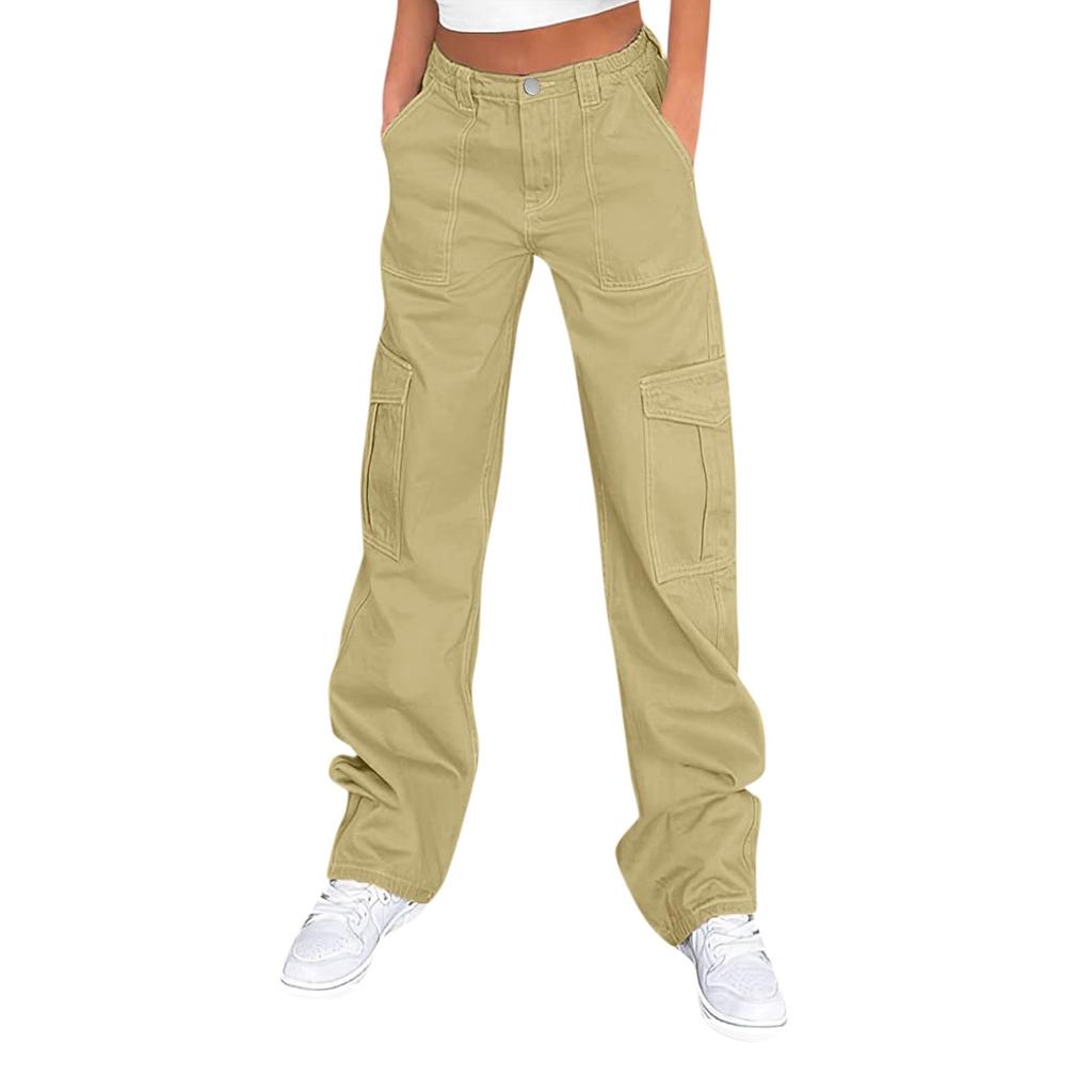 Women Cargo Pants For Women High Waisted Casual Pants Baggy Stretchy Wide Leg Streetwear