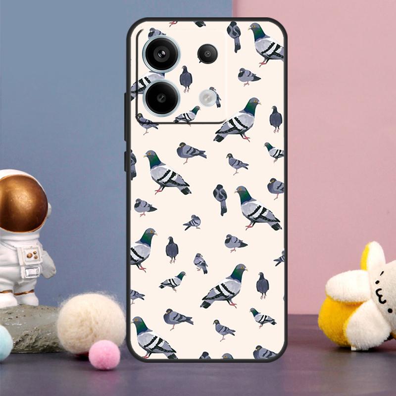

Pigeons Collage Case For Xiaomi Redmi Note 14 13 9 10 11 12 15 Pro Plus Redmi 15 15C 14C 10C 12C 13C Cover Redmi 15 4G
