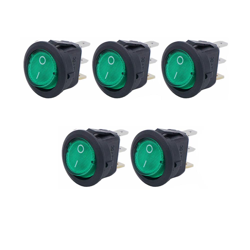4/5/12pcs 3pin Round Switch LED Waterproof With Color Switch Rocker Switch Can Be Used For Car Motorcycle Boat Bus RV