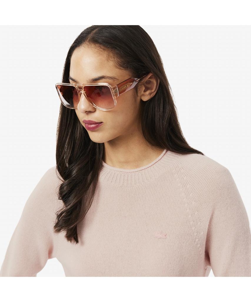 LACOSTE Women'S Carded Wool Crew Neck Sweater Af4160-55N Ady