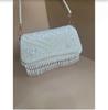 Handmade Beaded Bridal Clutch White Pearl & Sequin Evening Bag with Fringe Elegant Wedding Purse Handmade Party Bag Gift for Her