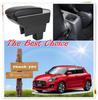 Black Armrest Console Box for Suzuki Swift Black ZC/ZD, Multi-Function Storage, (1 Tier, USB)