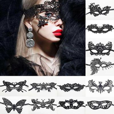 High Quality Halloween Sexy Black Party Masks For Masquerade 1PC Hot Sale Women Popular Venetian Costumes Carnival Mask Eye Mask Lace  Unique