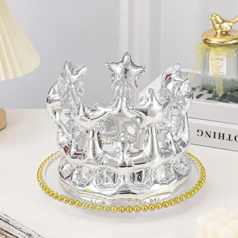 1PCS Gold Sliver Rosegold Crown Headband Balloons Wedding Birthday Party Princess Prince Decors Ballons Good Pictures Taking