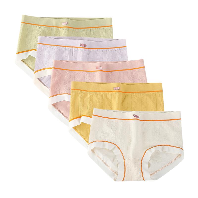 

5 шт./компл. нижнего белья для женщин, бесшовные трусики, дышащие мягкие трусы, трусики для девочек, трусы со средней талией one size