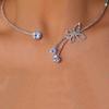 A Fashionable Diamond Butterfly Neckline Cross-border Jewelry Fashion Simple Water Drop Diamond Necklace Collar Chain