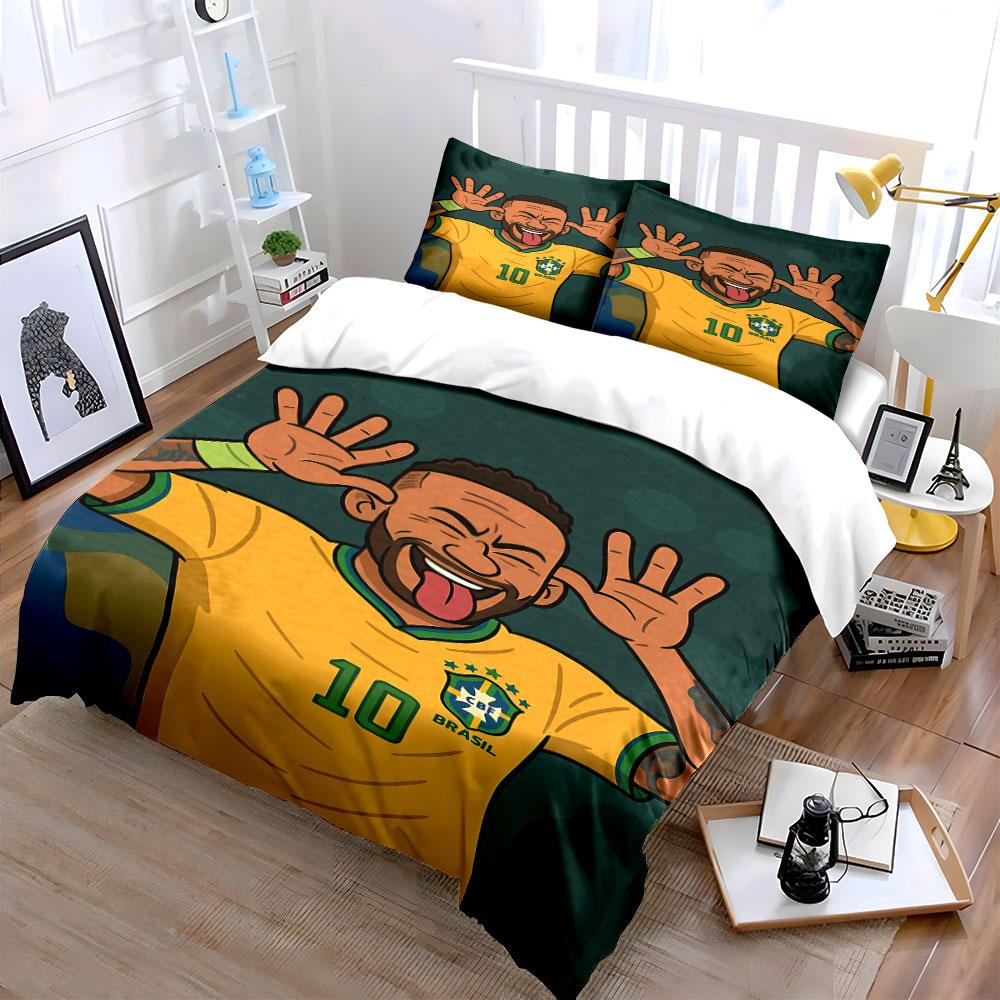 Cartoon football player illustration. Bedding sets Duvet cover sets Duvet covers Pillowcases(1 * Duvet Cover 2 * Pillowcases without duvet insert)