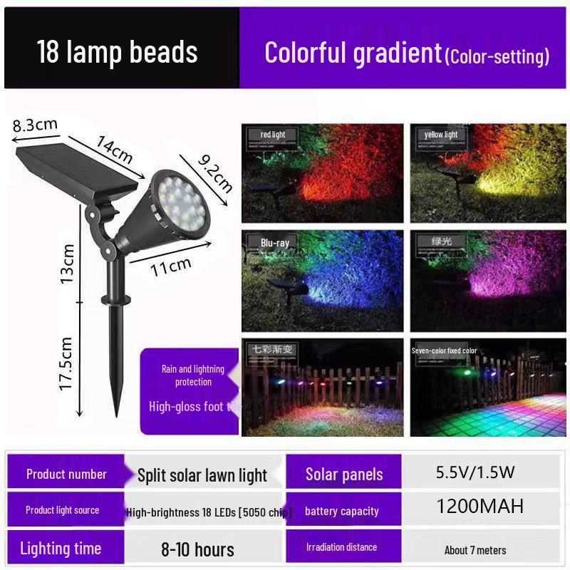 Solar-Powered Rainproof Outdoor Spotlight for Gardens and Lawns