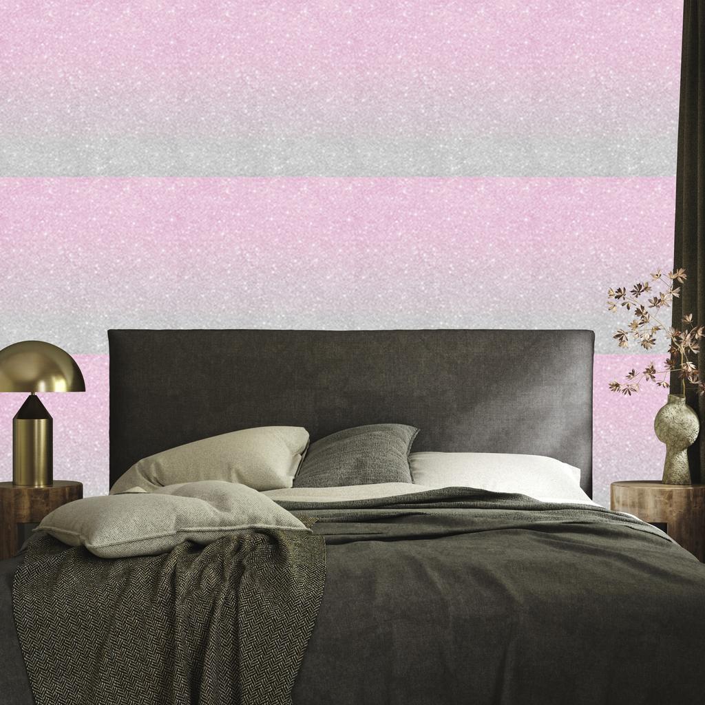 Light gray and powder pink glitter wallpaper for living room and bedroom 50x1000