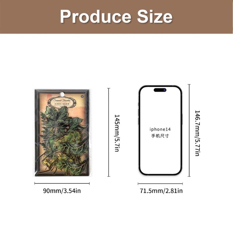 Plant Leaf Flower Themed Sticker Adheisve PET Sticker for Scrapbooking Journal Planner Phone Case Photo Album