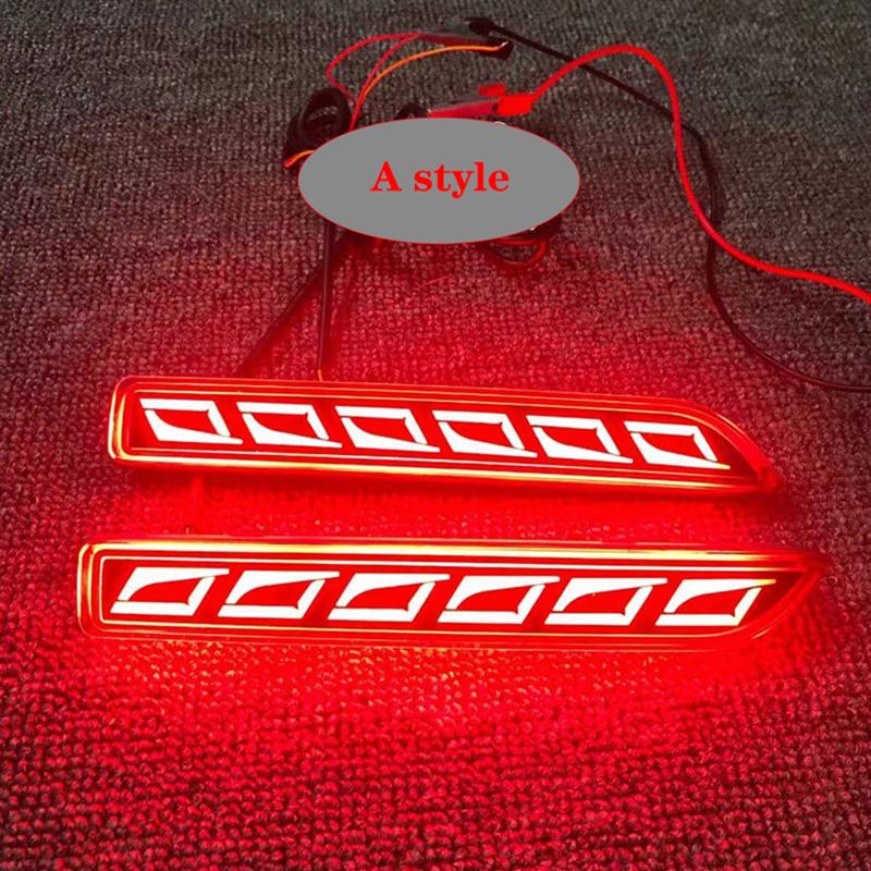Pair Dynamic LED Rear Bumper Reflector Light Car Driving Brake Fog Trim Molding Tail Lamp For Nissan Patrol
