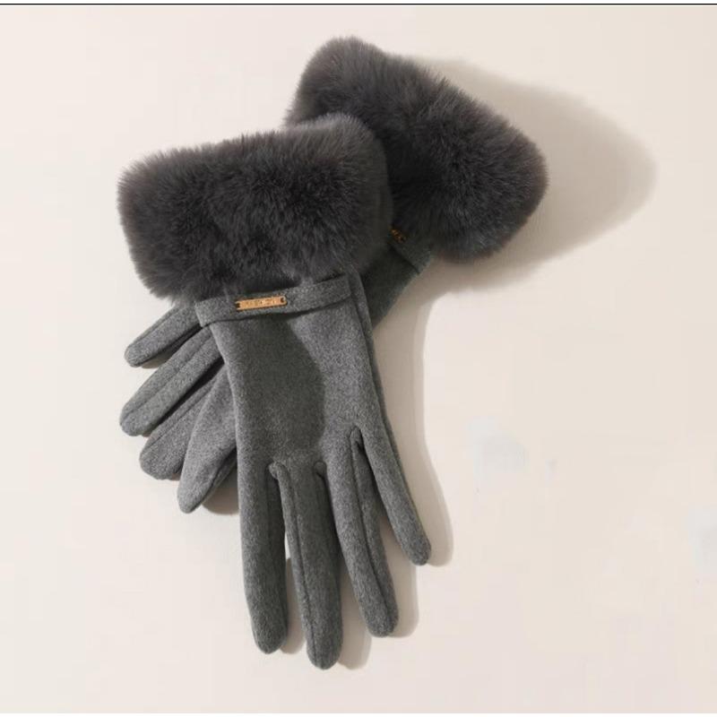 

Женские теплые перчатки бархатные ветрозащитные и холодостойкие с сенсорным экраном для велоспорта с плюшевой подкладкой для путешествий на открытом воздухе зимние перчатки. average size