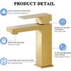 Tohlar Gold Bathroom Faucet, Brushed Gold Faucet for Bathroom Sink, Gold Single Hole Bathroom Faucet Modern Single Handle Vanity Basin Faucet with