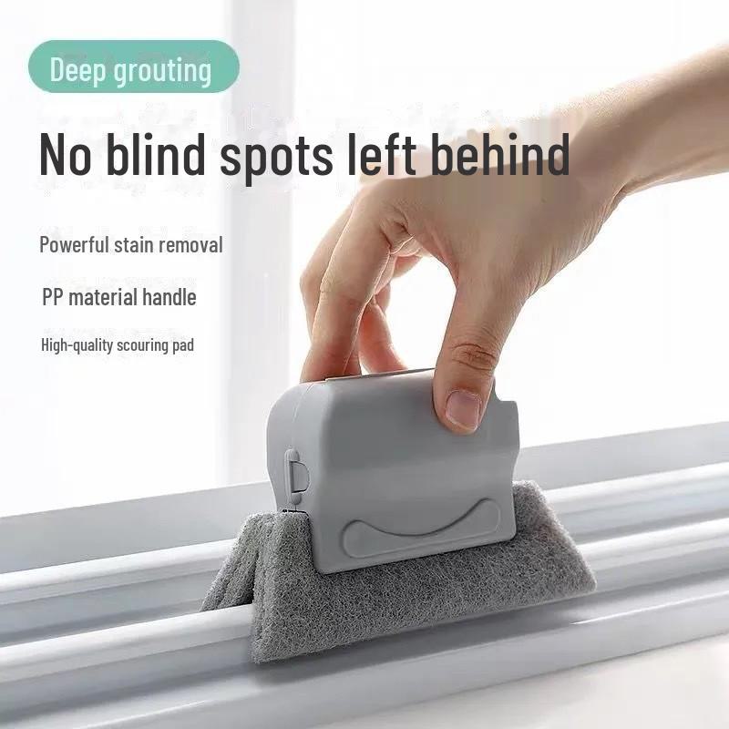 

Бытовая щетка для чистки оконных пазов с губкой Groove Brush серый