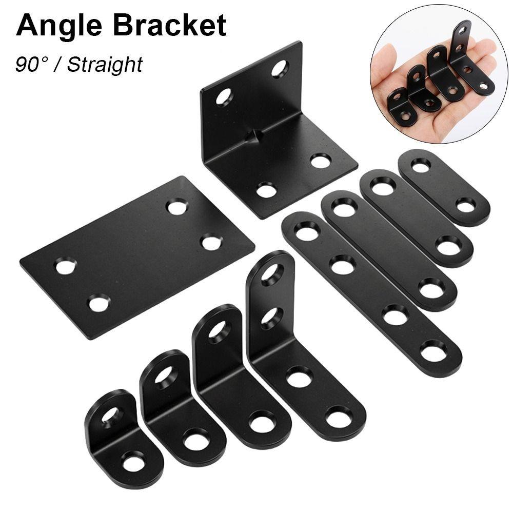 New 1Pcs Durable 90 Degree Angle Bracket Stainless Steel L-shaped Corner Stand Holes Fixed Mending Plate Furniture Hardware