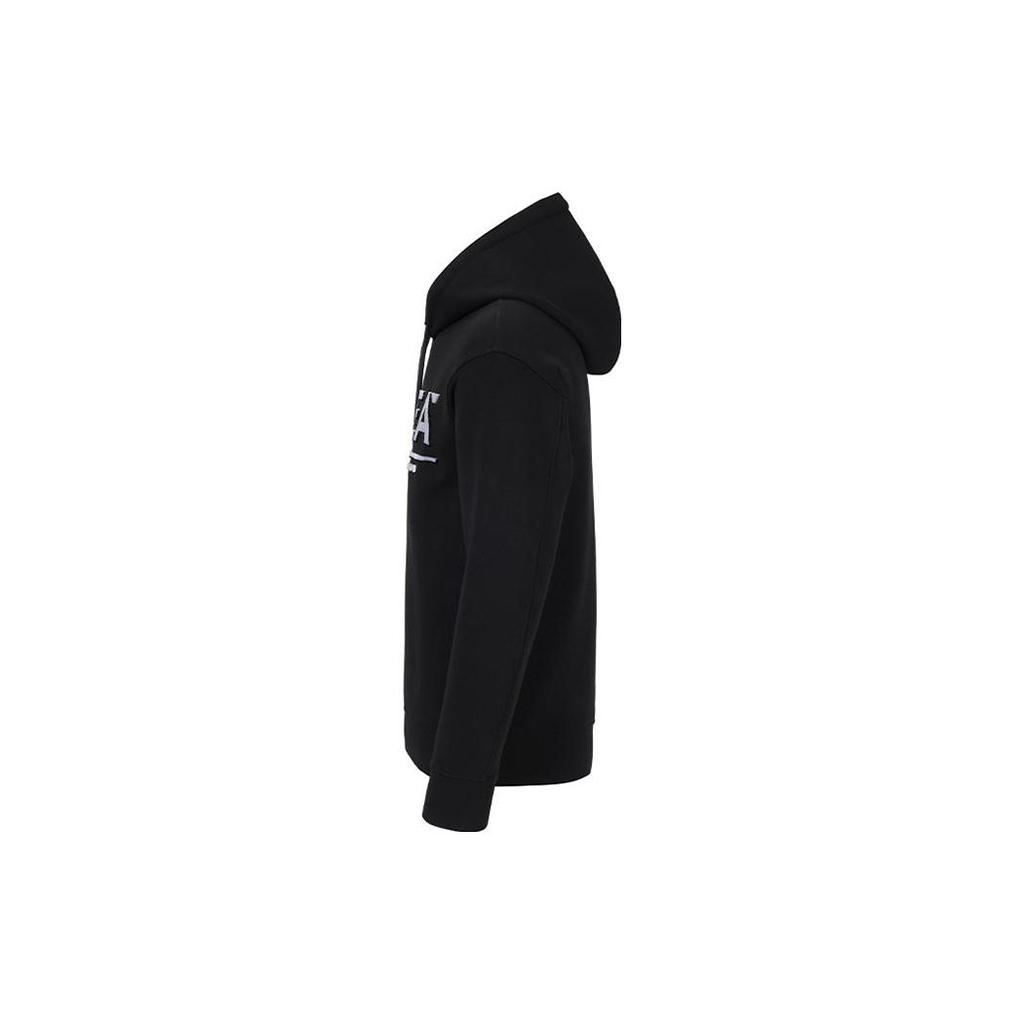 Emporio Armani Ea Fw22 Letter Print Hooded Pullover Long Sleeve Casual Sweatshirt Men Sweatshirt Black 6L1MM9-JHSZ-0058