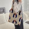 Fashionable Plush Dog Print Shoulder Tote Bag Soft Large Capacity For Everyday Use