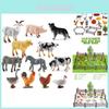 Realistic Farm Animal Model Set With 36 Pieces Including Farmyard Figures And Vegetables