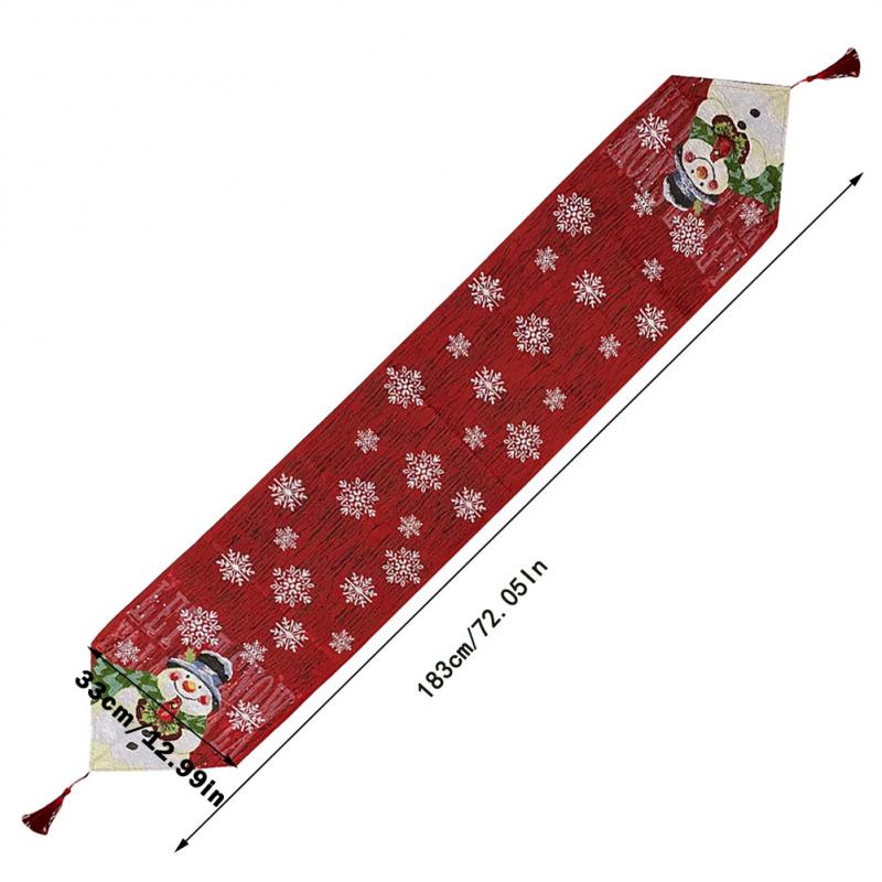 

Праздничная льняная дорожка для стола с рождественскими украшениями для дома 2024 года Снеговик Рождественская елка дорожка для стола С Новым годом 2025 M