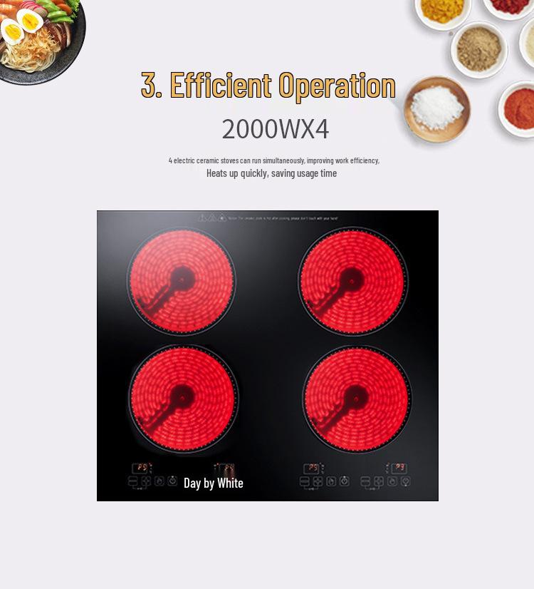 Fuge C43 High-Power Multi-Head Electric Ceramic Stove with Four Heating Zones