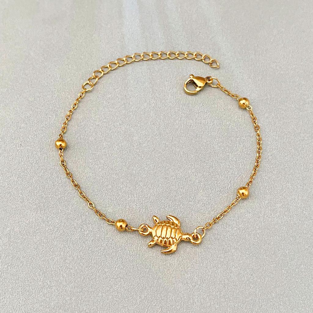 Retro Ocean Style Seashell & Turtle Stainless Steel Bracelet - European & American Fashion