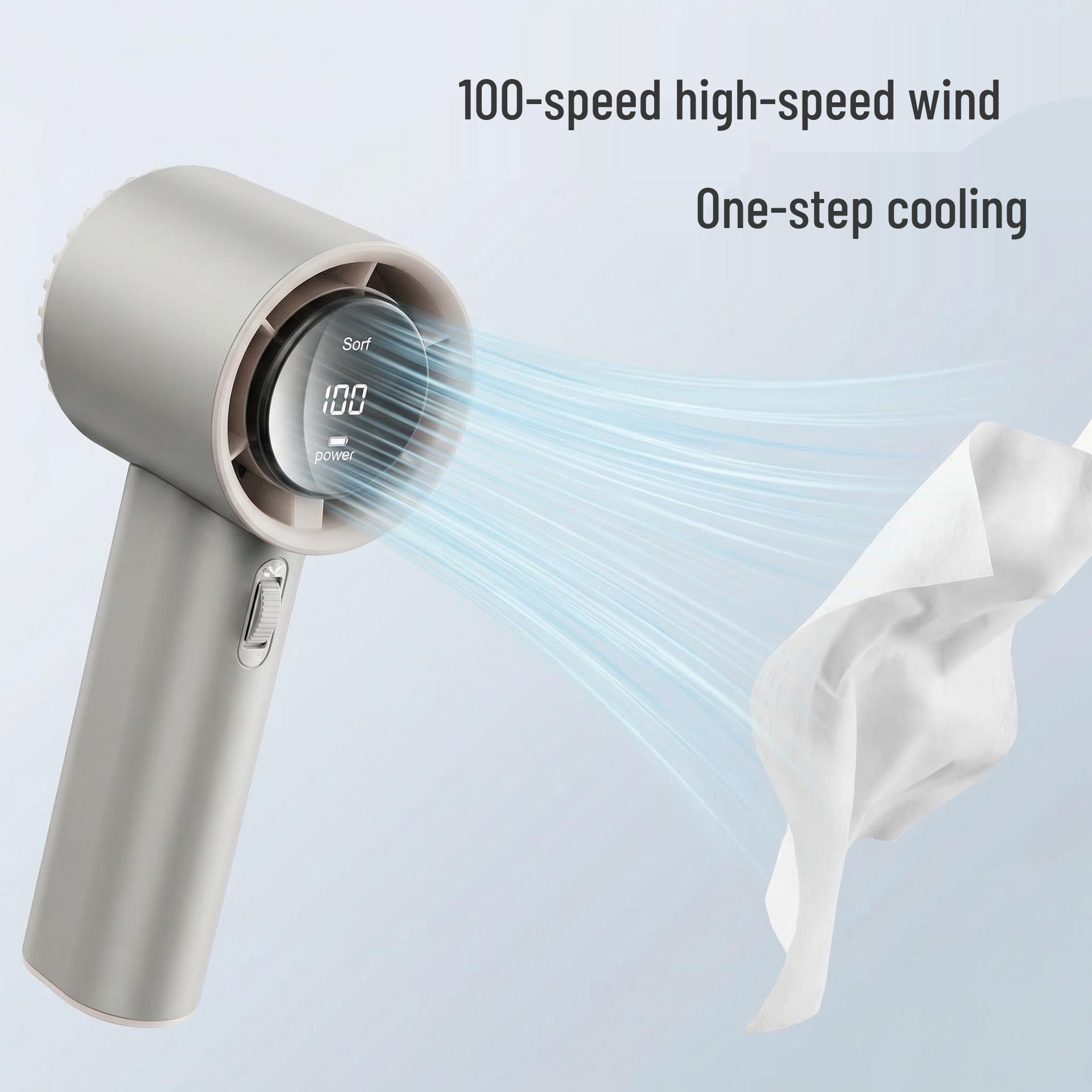

Compact Aluminum Handheld Fan: 100-Speed Essential for Outdoor Activities 165*57*57 mm темно-серого