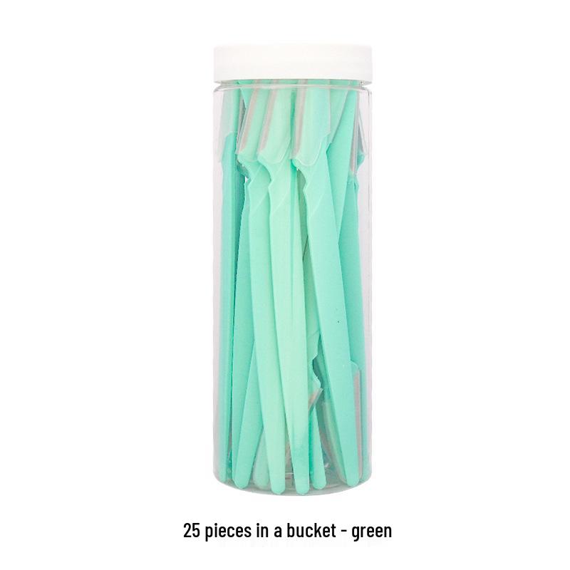 New Stainless Steel Eyebrow Razor: Straight Handle Trimmer for Precise Hair Removal.