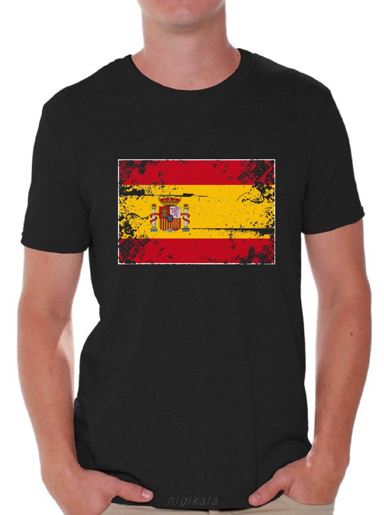 Fashion Men Tshirt Spain Shirts Men Spain T Shirt From Spain Gifts O Neck T-shirt - Men s Summer Cotton Graphic Tee S разноцветный
