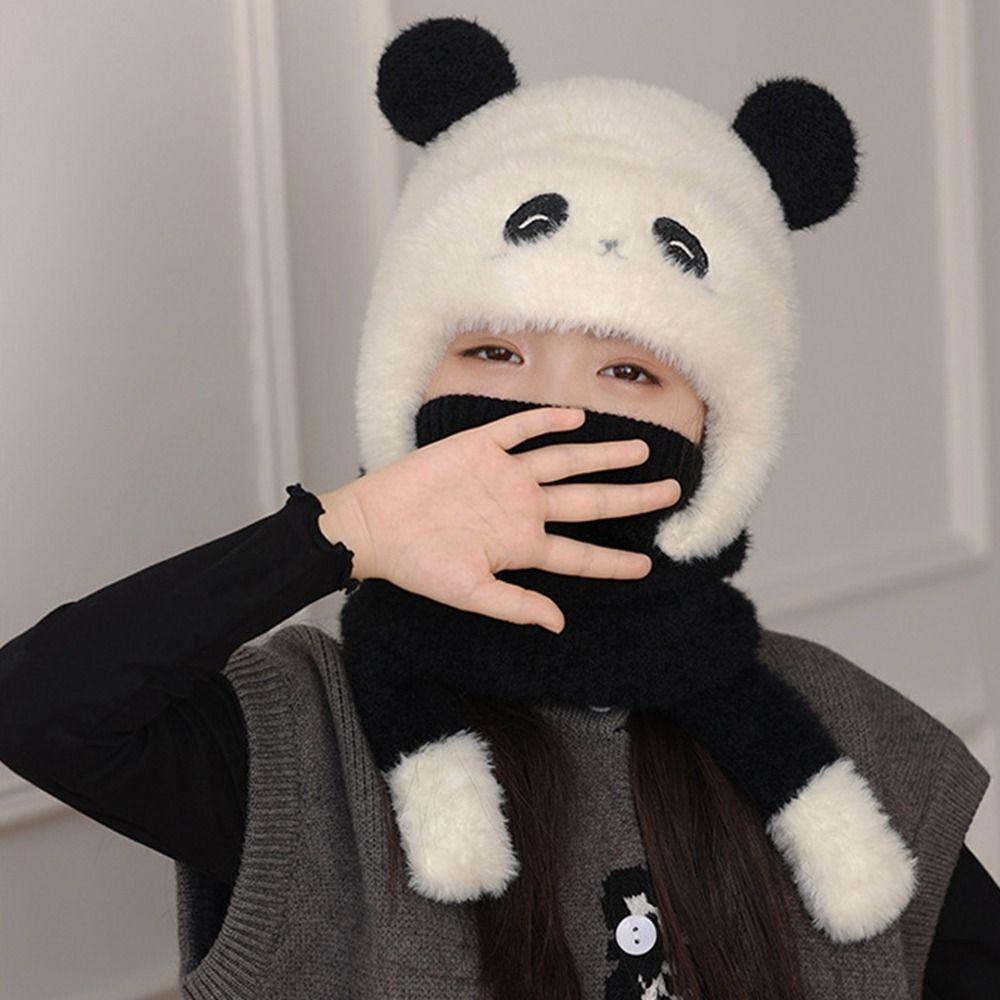 Elastic Kids Snow Beanie Trendy Kids Winter Scarf Versatile Plush Mask Hat  Outdoor