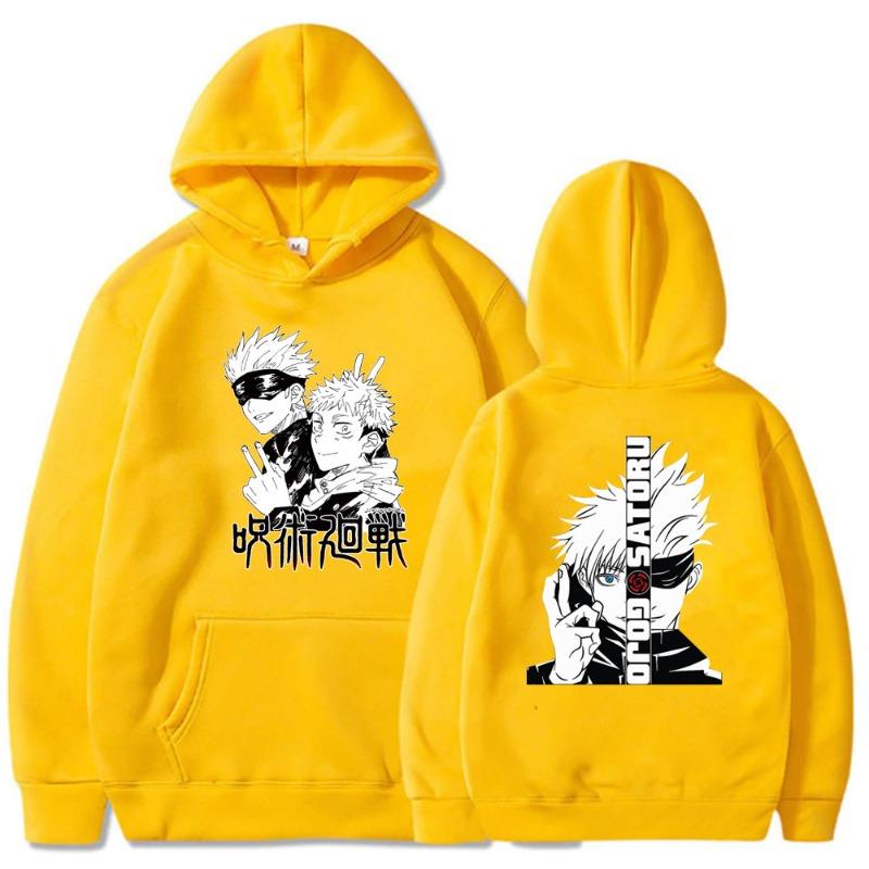 Yuji Itadori Jujutsu Kaisen Hettegenser Motedesign Herre Dame Genser Fleece Oversized Par Streetwear Hettegensere