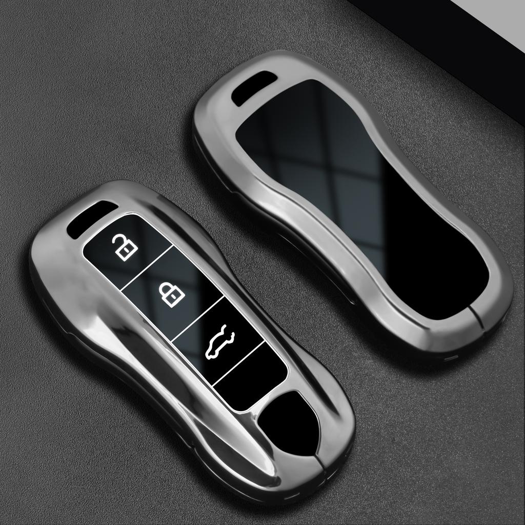AION7 Alloy Car Key Case Cover Shell Fob For Porsche Cayenne 958 911 Lepin 996 Macan Boxster Panamera 997 944 924 Panamera 718 971 9YA