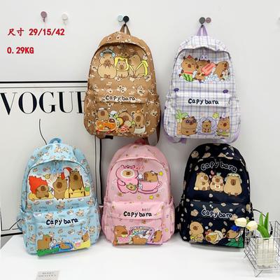 School Bag Female New Cartoon Primary and Secondary School Students Cute Backpack Printed Capybara Student Bag