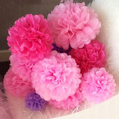 10 Ξυλάκια/Σετ 6cm*15cm Χαρτοπετσέτα pompom pom pom μπάλες διακόσμηση γάμου Είδη πάρτυ baby shower Κρεμαστό στολισμό