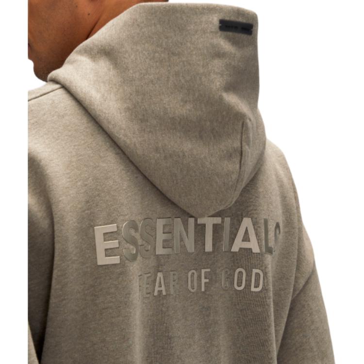 Fear of God Essentials Classic Fleece Zip-Up Hoodie Homestead Heather Men Tops Tan 192SP254783F