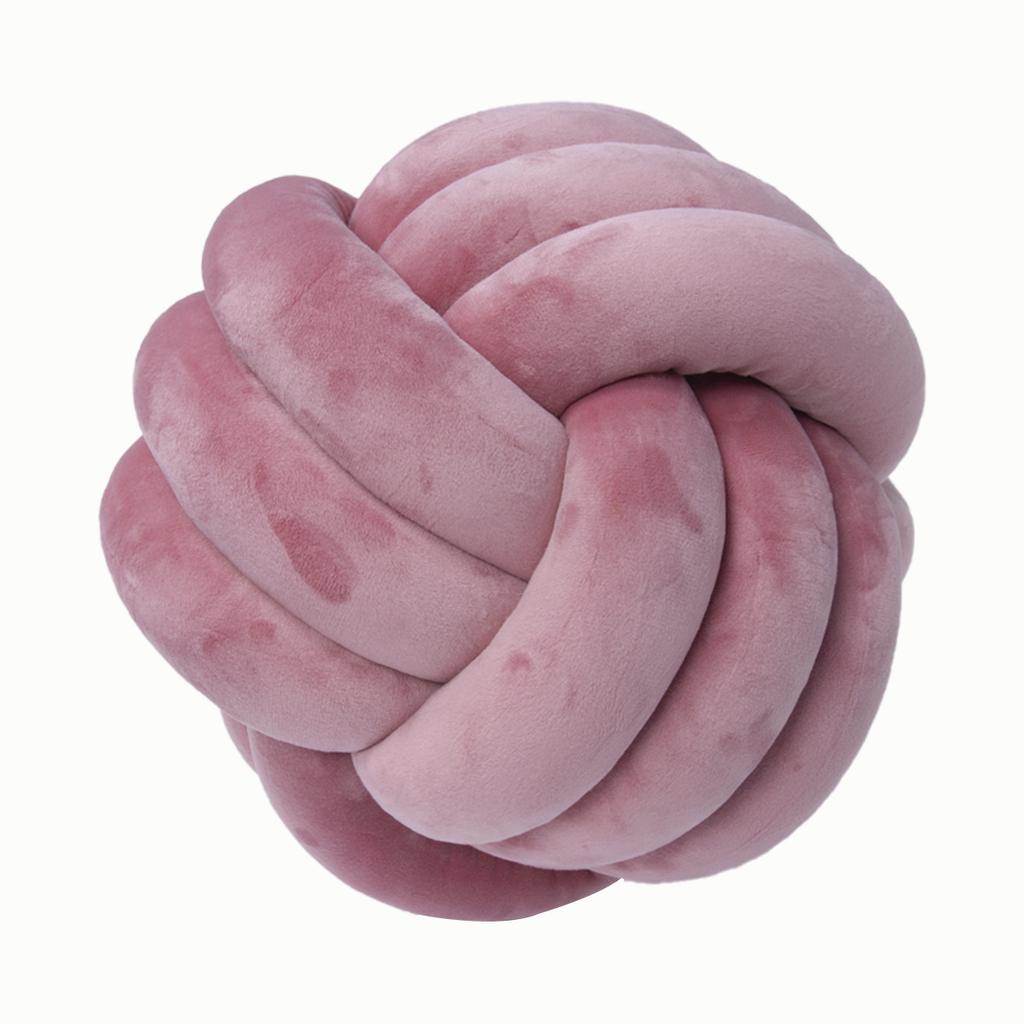 Three Shares Knotted Plush Ball Design Round Throw Pillow Waist Back Cushions Home Sofa Bed Decoration Dolls Toys for Kids