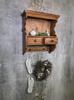 Brown wooden cabinet with drawers, rustic style