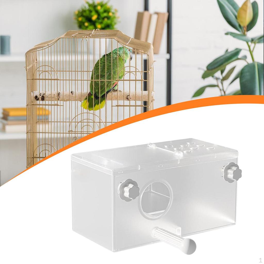 Multipurpose Bird Nesting Box, House with Perch, Transparent Breeding Box for Canaries Parrots
